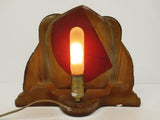 Vintage TV Lamp Light 13" Large 1940s Red Fiberglass Shade, Religious Baby Jesus