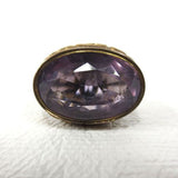 Antique 10k Gold Crown Shape Watch Fob Set with an 11 Carats Amethyst