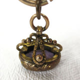 Antique 10k Gold Crown Shape Watch Fob Set with an 11 Carats Amethyst