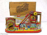 Vintage Chein Tin Litho Roller Coaster No. 275 Wind Up Toy With Box and 2 Cars