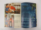 1963 Jacques Cousteau The Living Sea Book, Cousteau Calypso Boat, Illustrated