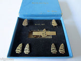 18KT GP Gold Molson's Brewery Beer Cufflinks, Earings, Tie Clips, Pins, With Box