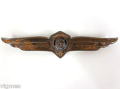 1930's Dodge Brothers Car Emblem, Winged Badge Cloisonne & Porcelain, Original