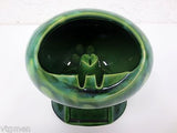 Vintage Retro Canada Pottery Football Ashtray, Green Glaze Footed, Dynamic 2830