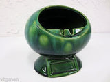 Vintage Retro Canada Pottery Football Ashtray, Green Glaze Footed, Dynamic 2830