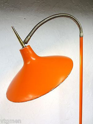 Gio Ponti Laurel Mid Century Floor Lamp, Rare Orange, 1950-60's Lightolier, UFO