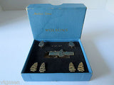 18KT GP Gold Molson's Brewery Beer Cufflinks, Earings, Tie Clips, Pins, With Box