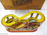 Vintage Chein Tin Litho Roller Coaster No. 275 Wind Up Toy With Box and 2 Cars