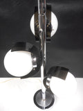 Mid Century Chrome Lamp 34", Atomic Age, Chrome & Glass Balls, Eames Reggiani