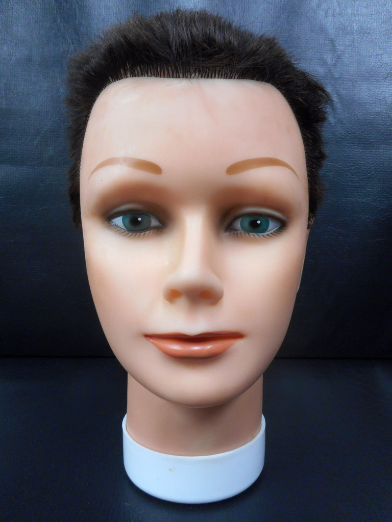 Vtg Dannyco Mannequin Head 10" Shaved Auburn Hair Cut, Store Display, Prop