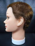 Vtg Dannyco Mannequin Head 10" Shaved Marbled Brown Hair Cut, Store Display