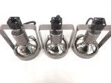 3 Industrial Juno Stainless Steel Spotlights for Track Lights, Luxury Lights, Swivels 180, Lot #1