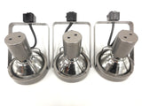 3 Industrial Juno Stainless Steel Spotlights for Track Lights, Luxury Lights, Swivels 180, Lot #1