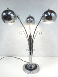 Mid Century Chrome Lamp Flower 28" Tall, Atomic Age, 3 Swiveling Chrome Spheres Eyeballs, Eames and Reggiani Style