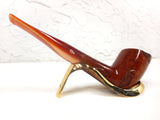 Vintage Tobacco Pipe by Paradis Canada, Never Used, Hand Carved Leaves, Caramel Butterscotch