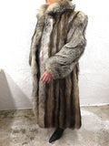 Vintage Silver Tip Racoon Fur Coat Signed Oslo Montreal 53" Long, Ladies Fur Coat