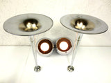 Vintage Lampadari Reggiani Chrome Floor Lamps Pair 2' Tall, Space Age Eyeballs K