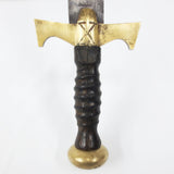 Antique Medieval Sword w/ Crucifix 30" Long, 5 3/4" Brass Cross-Guard & Pommel