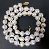 Vintage Princess Cultured Pearls Necklace 17", 48 Pearls 8-9mm $1500 Value