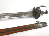 Antique French Sword Rapier 17th Century X" with Scabbard, Man Under Sun