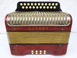 Hohner Erica C/F Accordion Melodeon, Pearl Red Diatonic Button Accordion