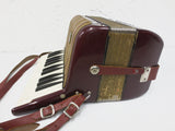 Hohner Starlet 40 Bass Accordion with Straps, Burgundy Red, SERVICED