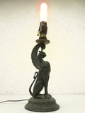 Antique 1880s Gargoyle Dragon Bronze Gas Light 18" Converted to Electricity RARE