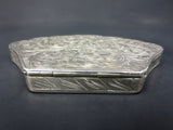 Antique Italian 800 Silver Cosmetic Case, Victorian Shell Shaped Powder Box