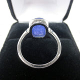 Cabochon Ring 9.8 Carats Large Genuine Blue Tanzanite, Size 9, 1500 Value Certif