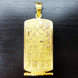 18k Yellow Gold Egyptian Hieroglyphic Cartouche Necklace Pendant from Cairo