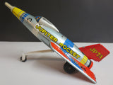 Jupiter Rocket Plane Tin Wind-Up Toy by Masuya, Japan, 9"