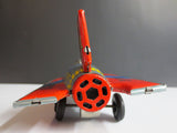 Jupiter Rocket Plane Tin Wind-Up Toy by Masuya, Japan, 9"