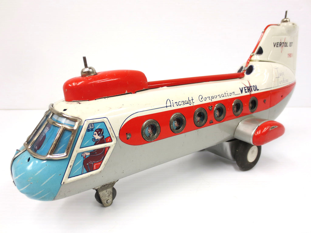 Vintage Vertol 107 Tin Toy Passenger Jumbo Helicopter 13" by TN Nomura Japan