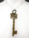 Original Antique Brass Hotel Skeleton Key Room Number 406, Solid Barrel, 3" Long