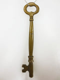 Original Antique Brass Jail Prison Skeleton Key, Solid Barrel, Very Long 4.5"