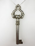 Antique Edison Phonograph Skeleton Key Nickel Plated Double Dolphin Sea Creature