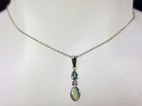 14 White Gold Pendant Set with a VS1 G Diamond and 2 Alexandrites