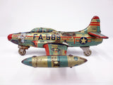 Vintage USAF Lockheed Starfire FA985 Jet Tin Toy by Yonezawa Tomiyama Japan