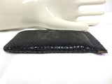 Vintage Genuine Black Snake Skin Women's Purse Wallet, 6.5 X 3", Hinged