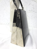 Vintage Triangular Rigid Handbag 12", Black & Chrome, Art Deco Style