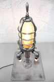 Industrial Rocket Table Desk Lamp 22" Explosion Proof Glass Dome, Upcycled Lamp