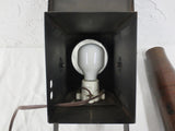 Industrial Brass Shell Light Lamp 27" WWI 1912 with 500W Movie Theater Spotlight