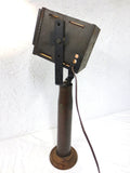 Industrial Brass Shell Light Lamp 27" WWI 1912 with 500W Movie Theater Spotlight