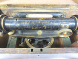 Antique Cooke & Sons Brass Surveyor Transit, Dovetail Wood Box