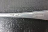 WWII Spoon Signed Germany Aluminum 5 7/8" Leaf Motifs Shapes, Hammered