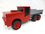 26" Long Vintage Service Truck with Air Intake on Hood, Folk Art Toy, Red