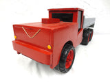 26" Long Vintage Service Truck with Air Intake on Hood, Folk Art Toy, Red