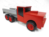 26" Long Vintage Service Truck with Air Intake on Hood, Folk Art Toy, Red