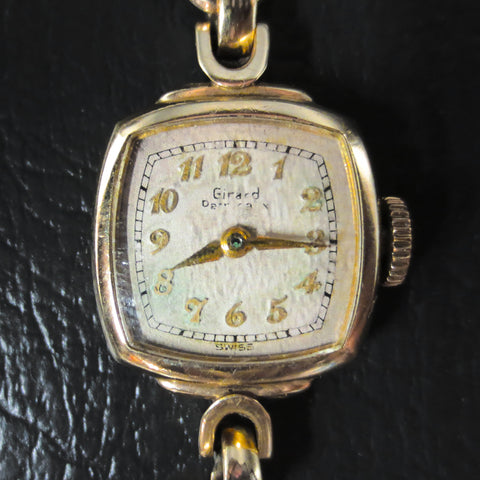 Vintage Girard Perregaux 10K Gold Plated Women's Watch, 17 Jewels, Fancy Lugs