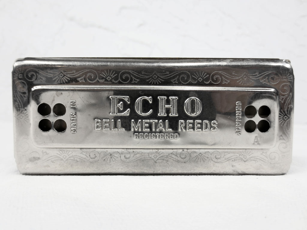 Vintage Hohner Echo Bell Metal Reeds Harmonica Germany, A and D Keys